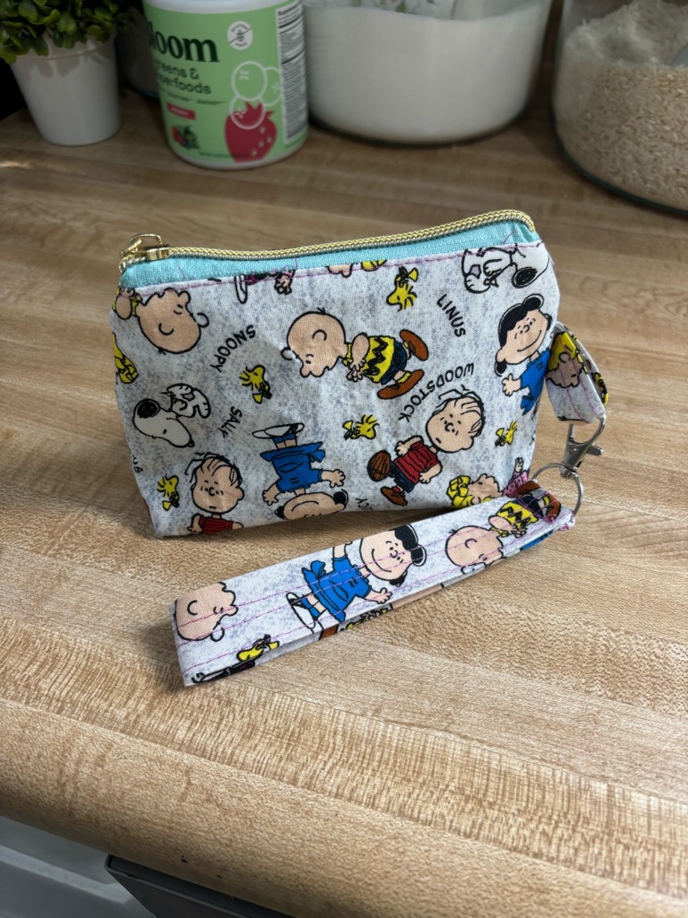 Peanuts Character  Wristlet Pouch - White with Multicolor Characters